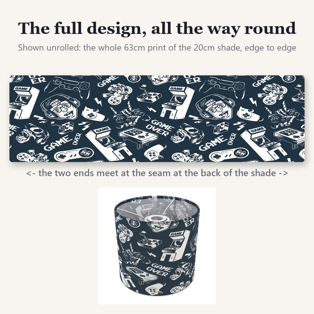 Retro Arcade Gaming Pattern lampshade