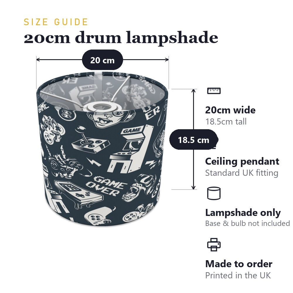 Retro Arcade Gaming Pattern lampshade