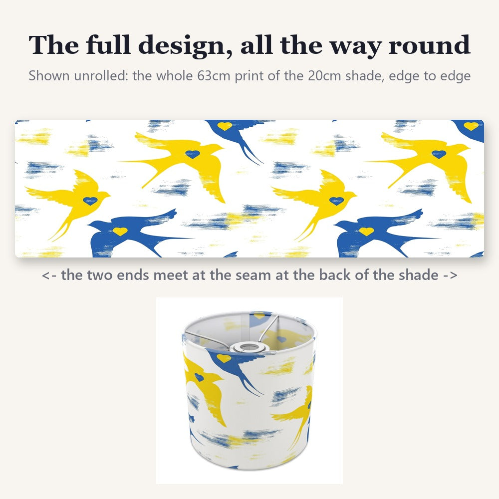 Blue and Yellow Dove Peace Pattern lampshade