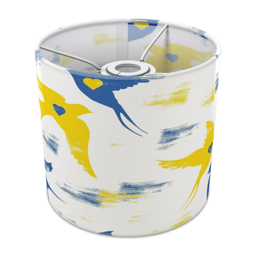 Blue and Yellow Dove Peace Pattern lampshade - 20cm Ceiling