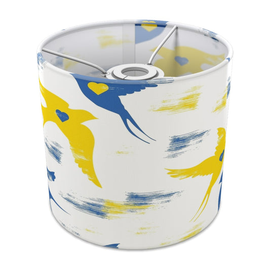 Blue and Yellow Dove Peace Pattern lampshade - 20cm Ceiling