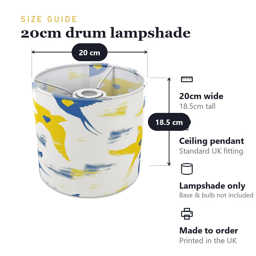 Blue and Yellow Dove Peace Pattern lampshade
