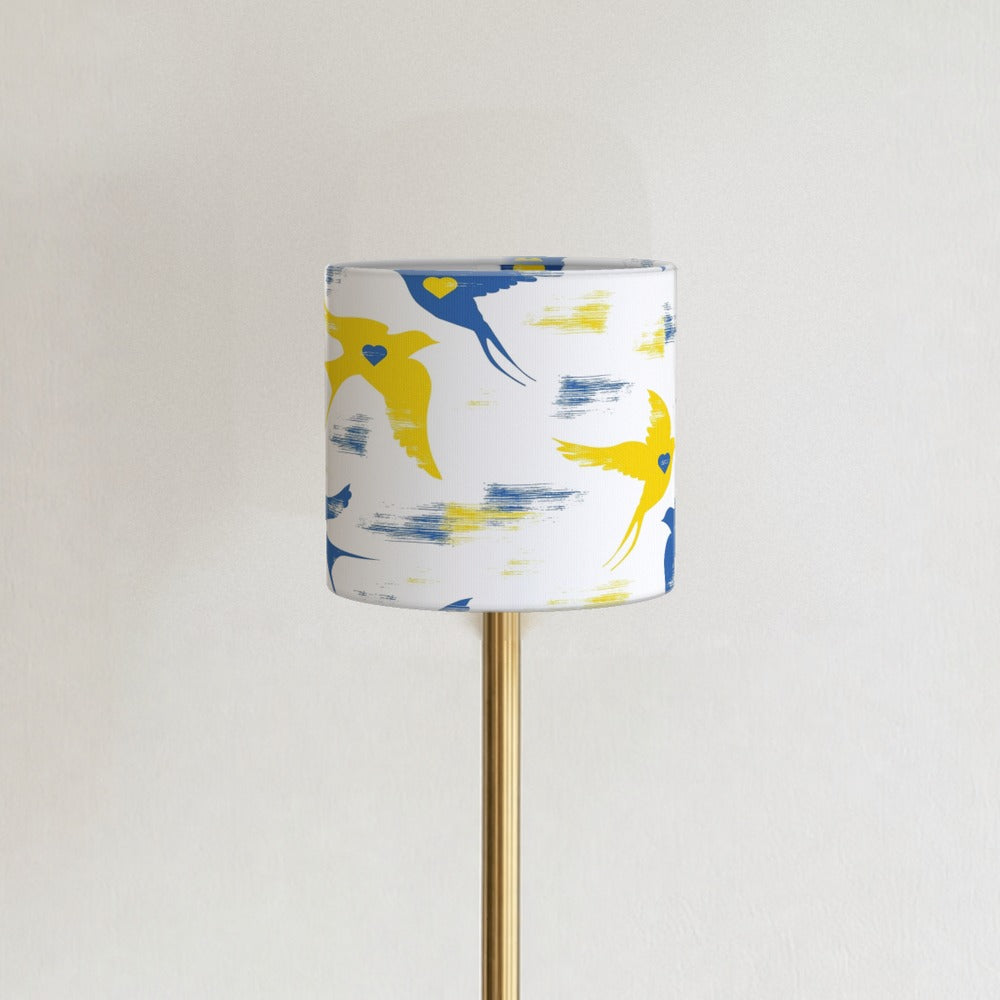 Blue and Yellow Dove Peace Pattern lampshade
