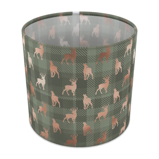 Green Plaid Gold Deer Pattern lampshade - 20cm Table
