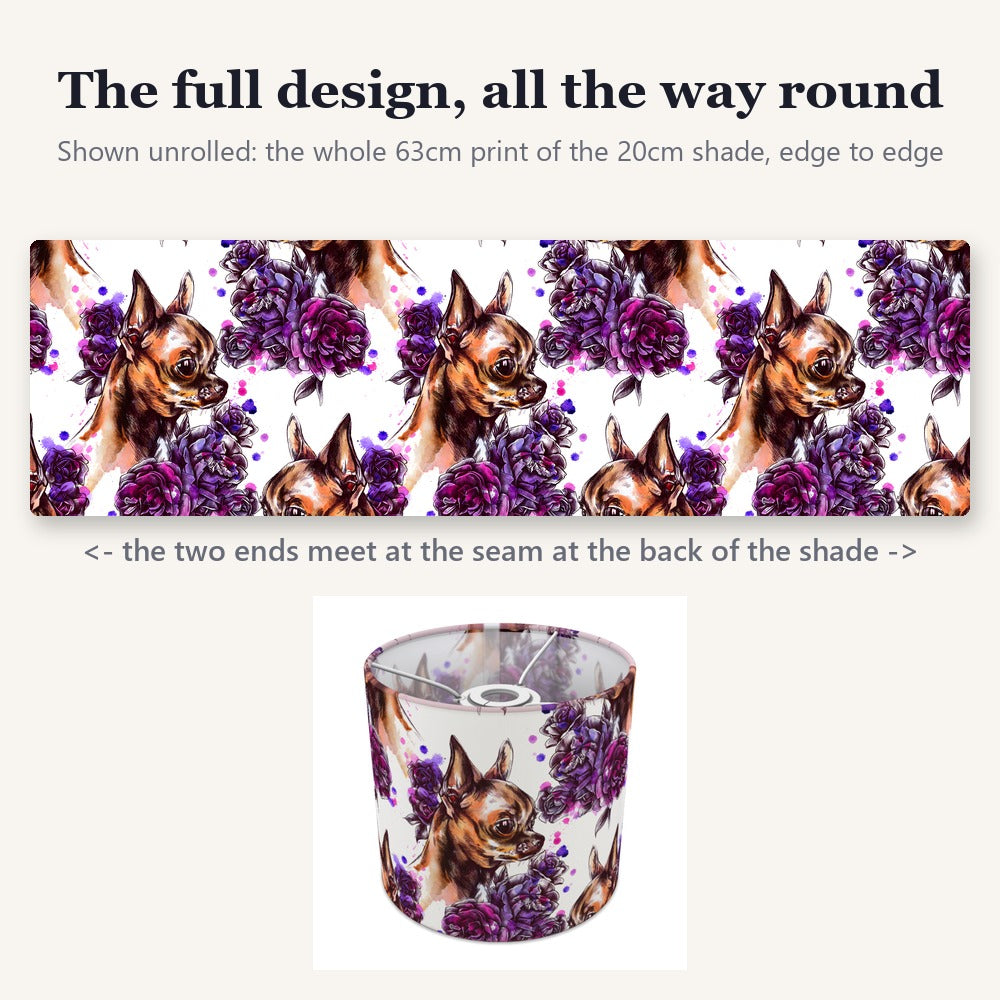 Purple Floral Chihuahua Dog lampshade