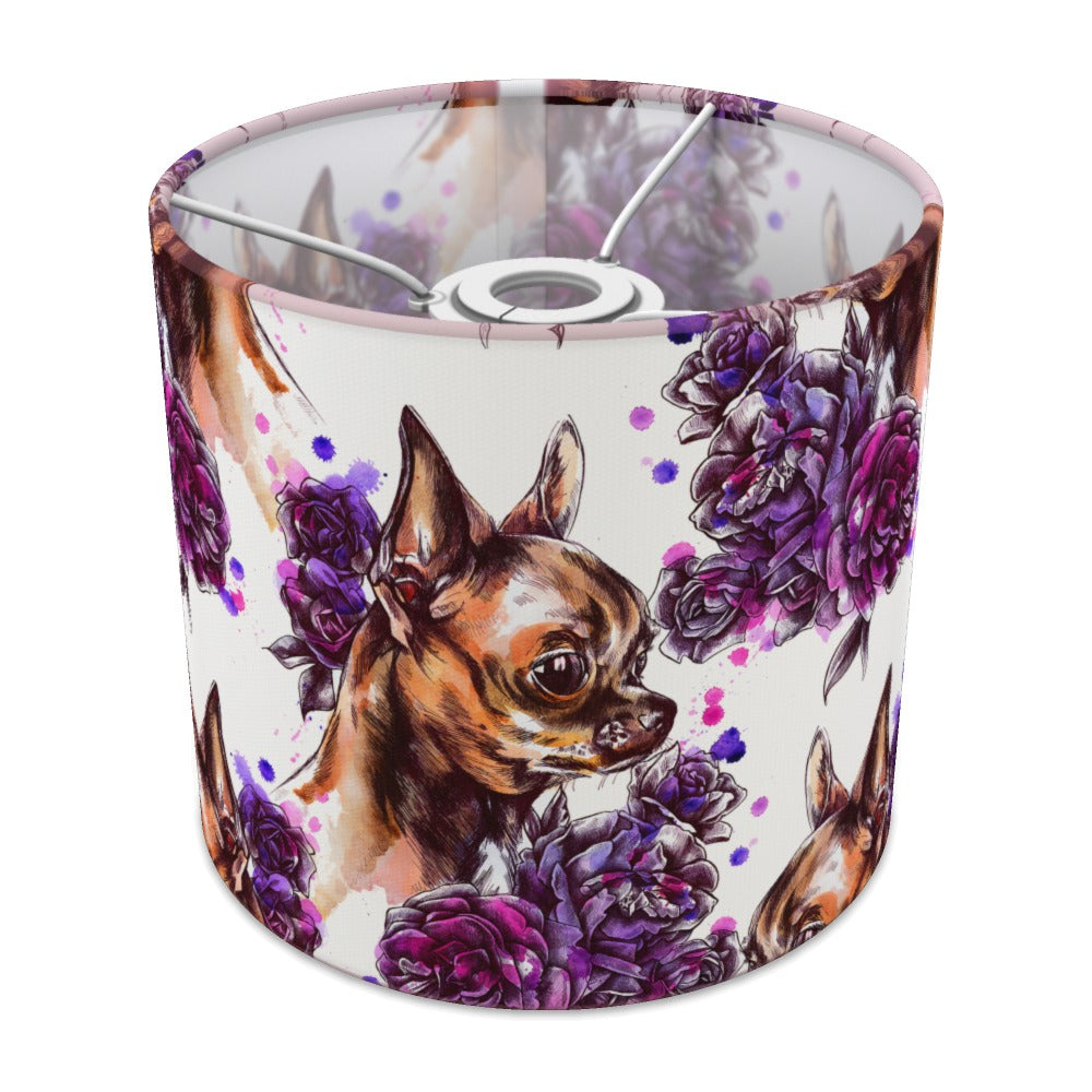 Purple Floral Chihuahua Dog lampshade - 20cm Ceiling