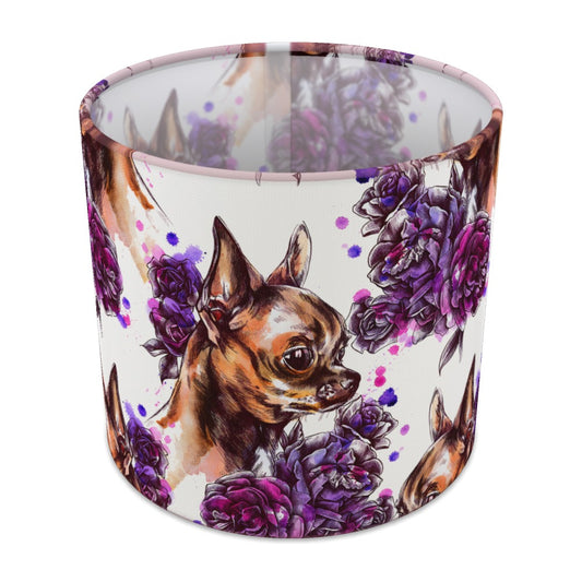 Purple Floral Chihuahua Dog lampshade - 20cm Table