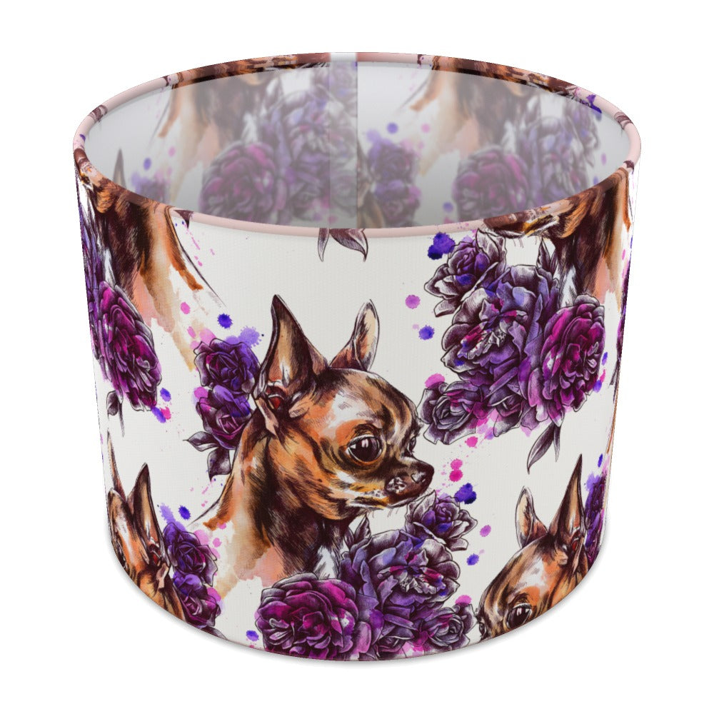 Purple Floral Chihuahua Dog lampshade - 25cm Table