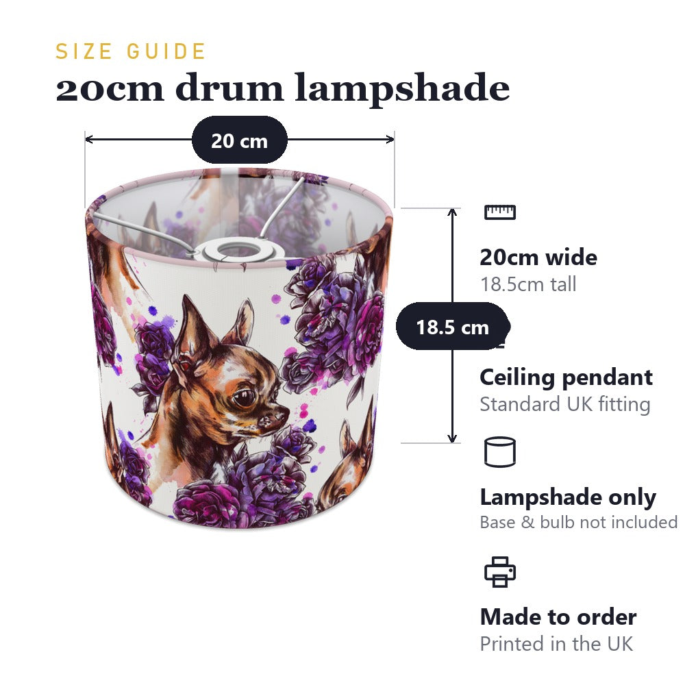 Purple Floral Chihuahua Dog lampshade