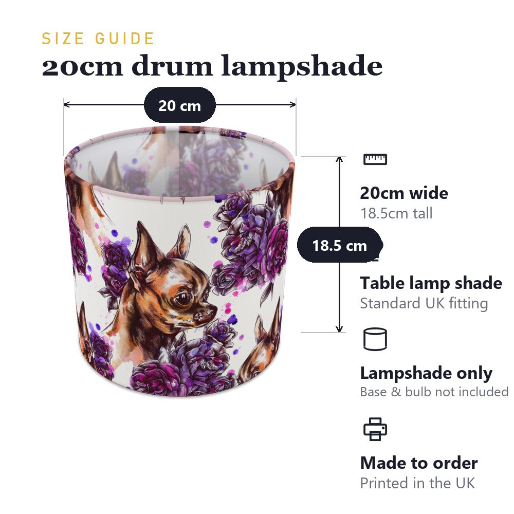 Purple Floral Chihuahua Dog lampshade