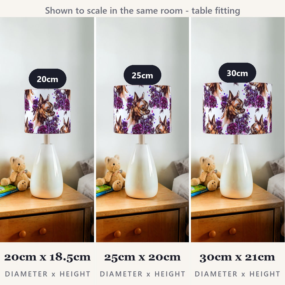 Purple Floral Chihuahua Dog lampshade
