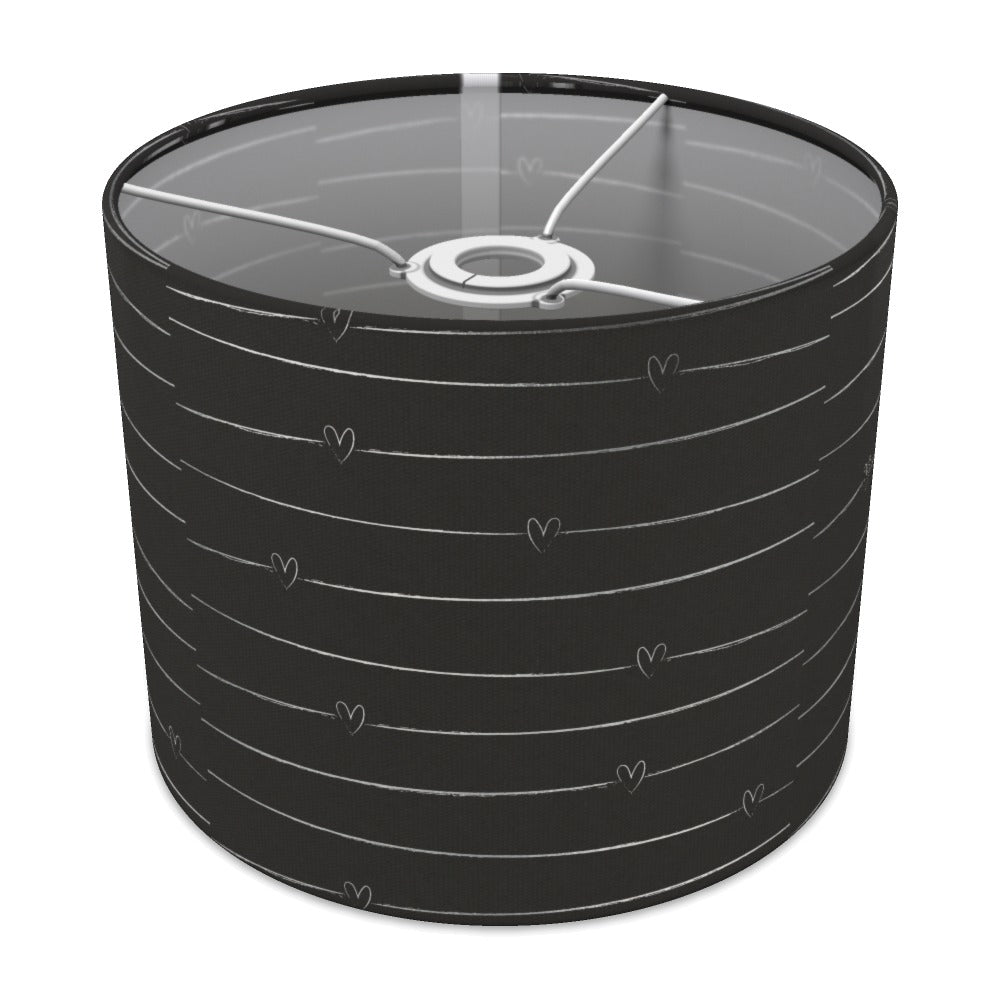 Black Heart Stripes lampshade - 25cm Ceiling