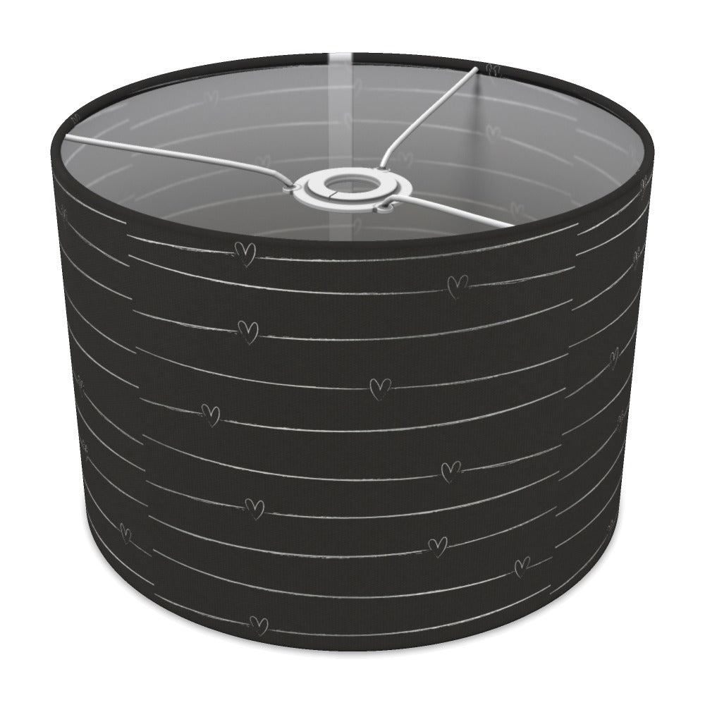 Black Heart Stripes lampshade - 30cm Ceiling