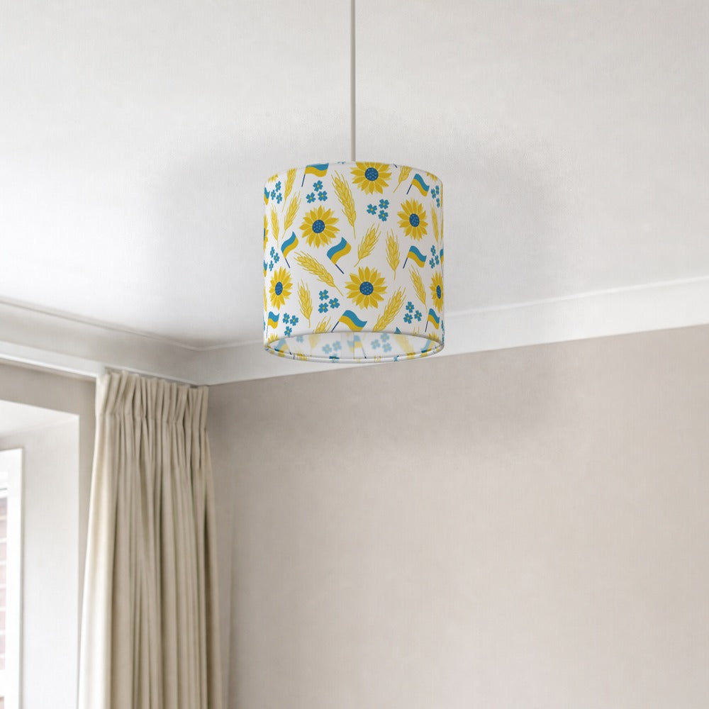 Sunflower Ukrainian Flag lampshade