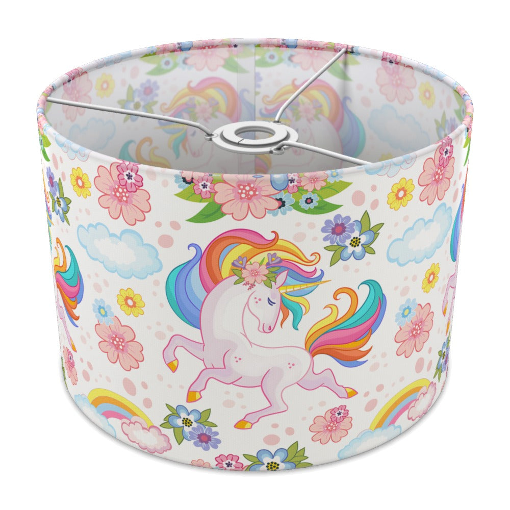 Colorful Unicorn and Flowers lampshade - 30cm Ceiling