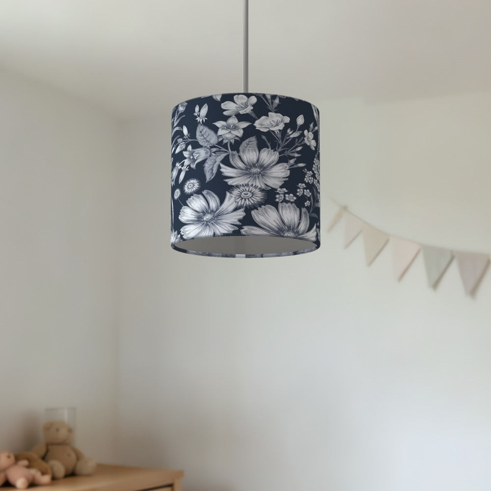 Navy Floral Pattern lampshade