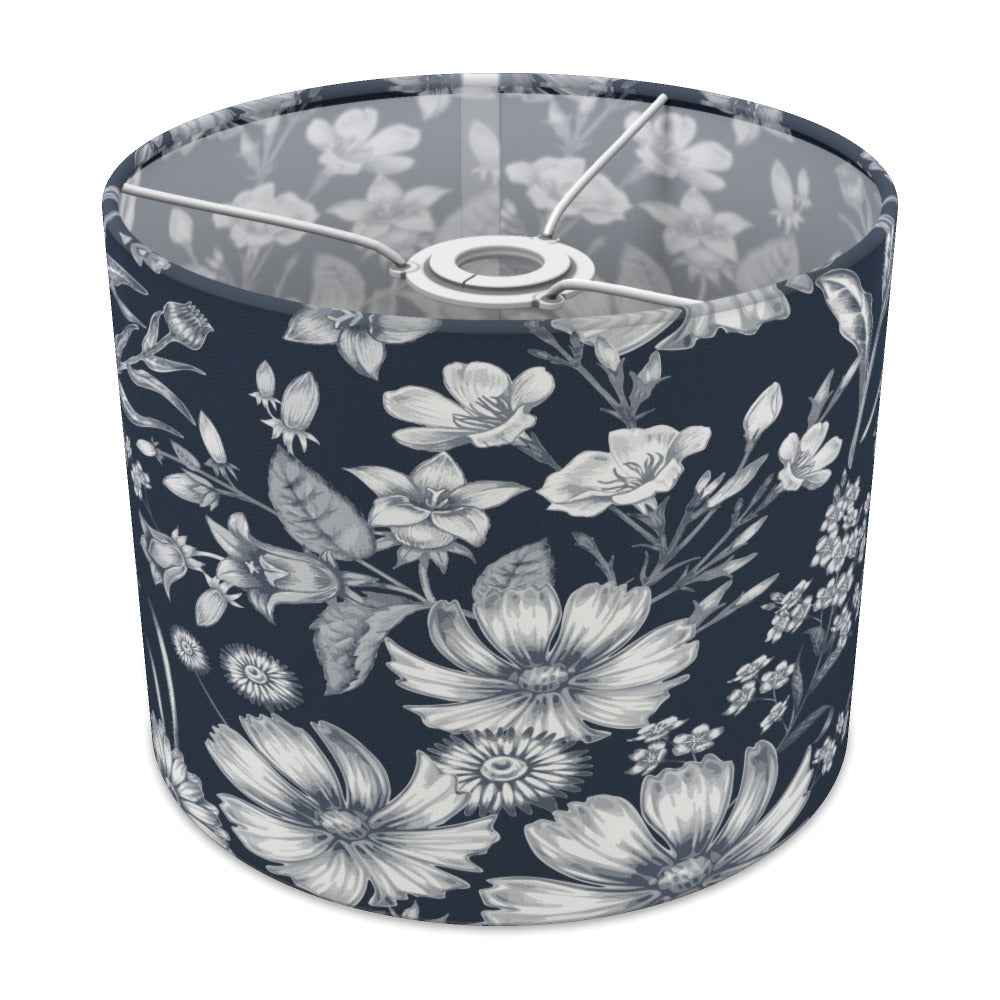 Navy Floral Pattern lampshade - 25cm Ceiling