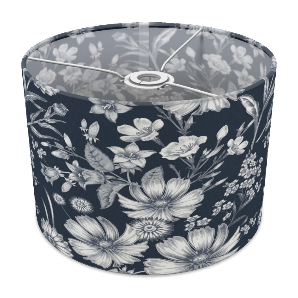 Navy Floral Pattern lampshade - 30cm Ceiling