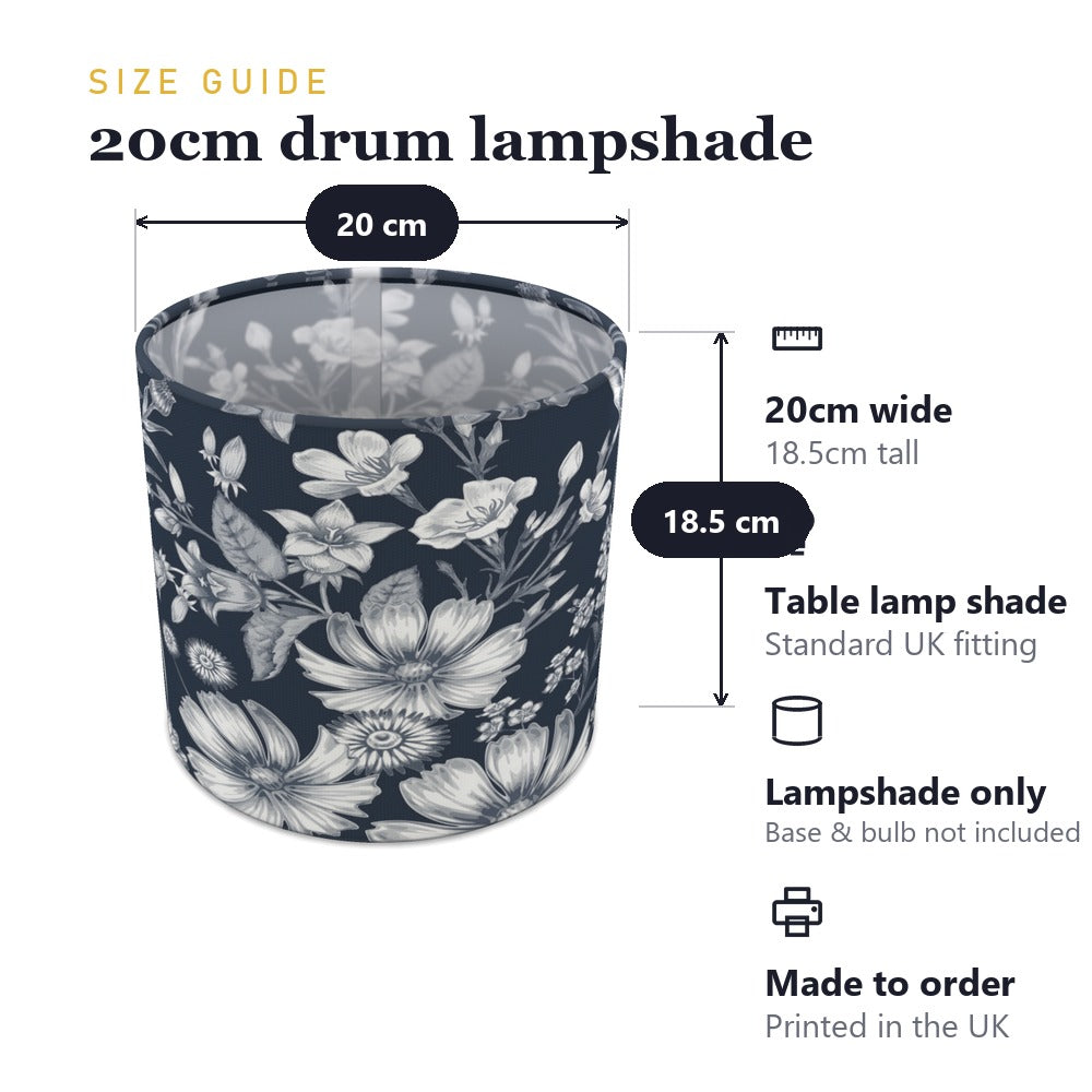 Navy Floral Pattern lampshade