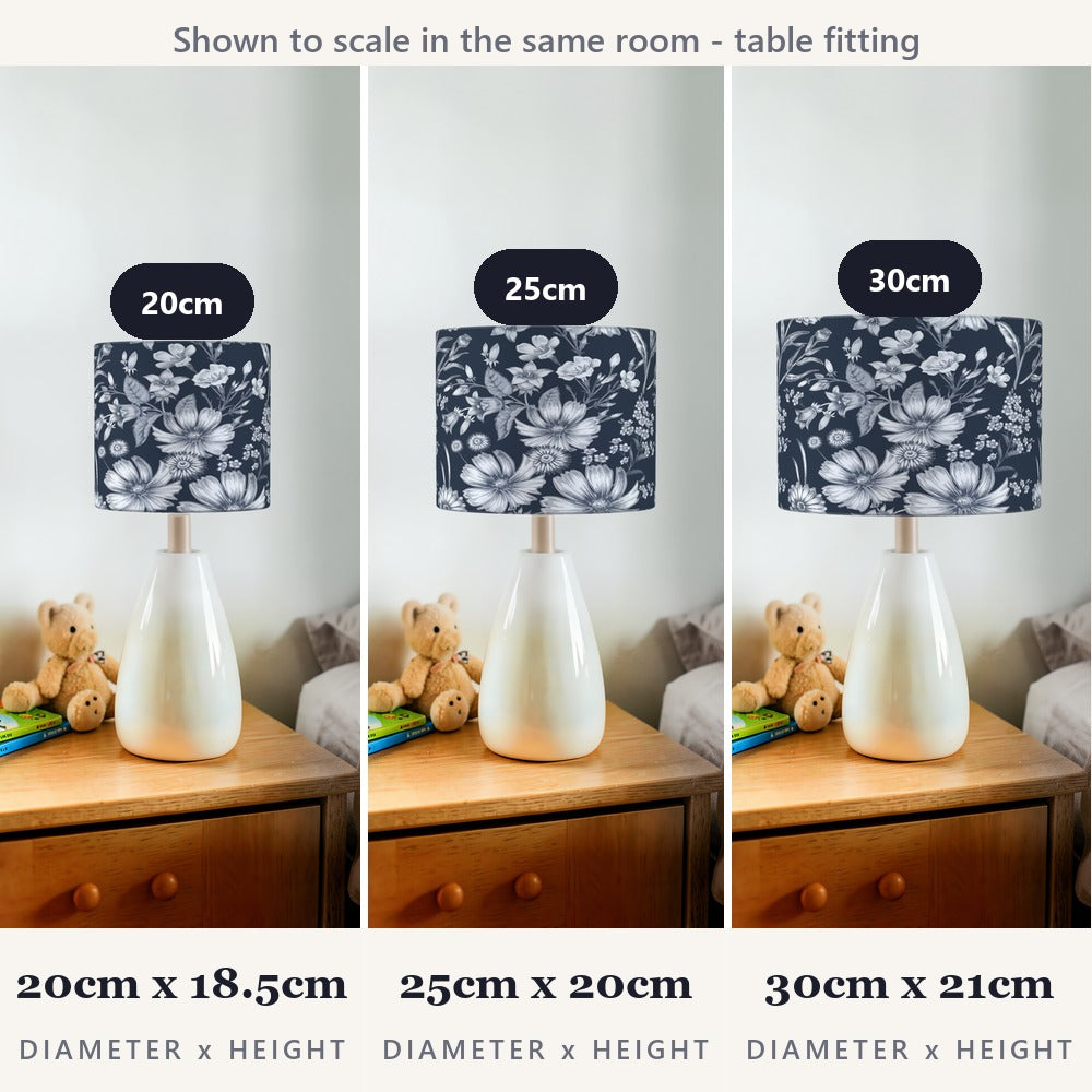 Navy Floral Pattern lampshade