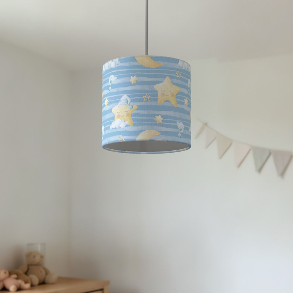 Blue Star and Moon Pattern lampshade