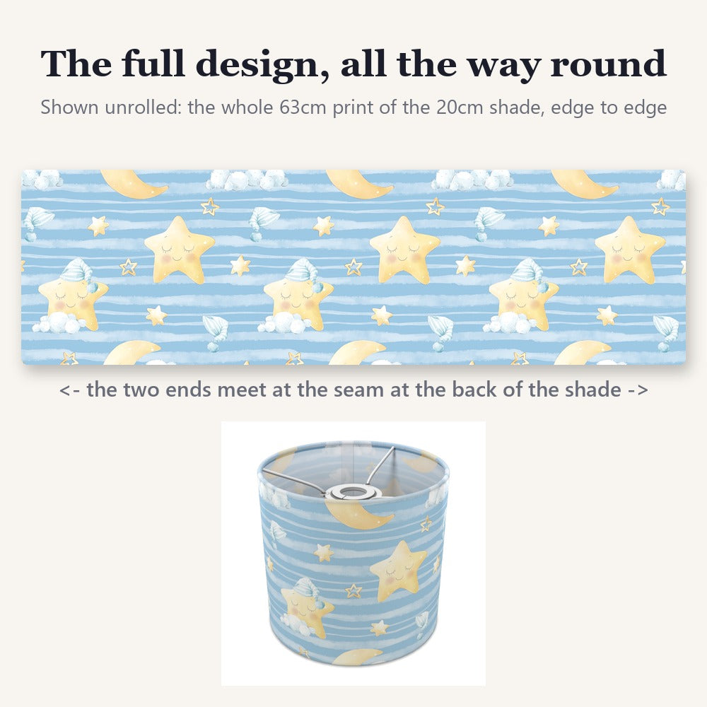 Blue Star and Moon Pattern lampshade