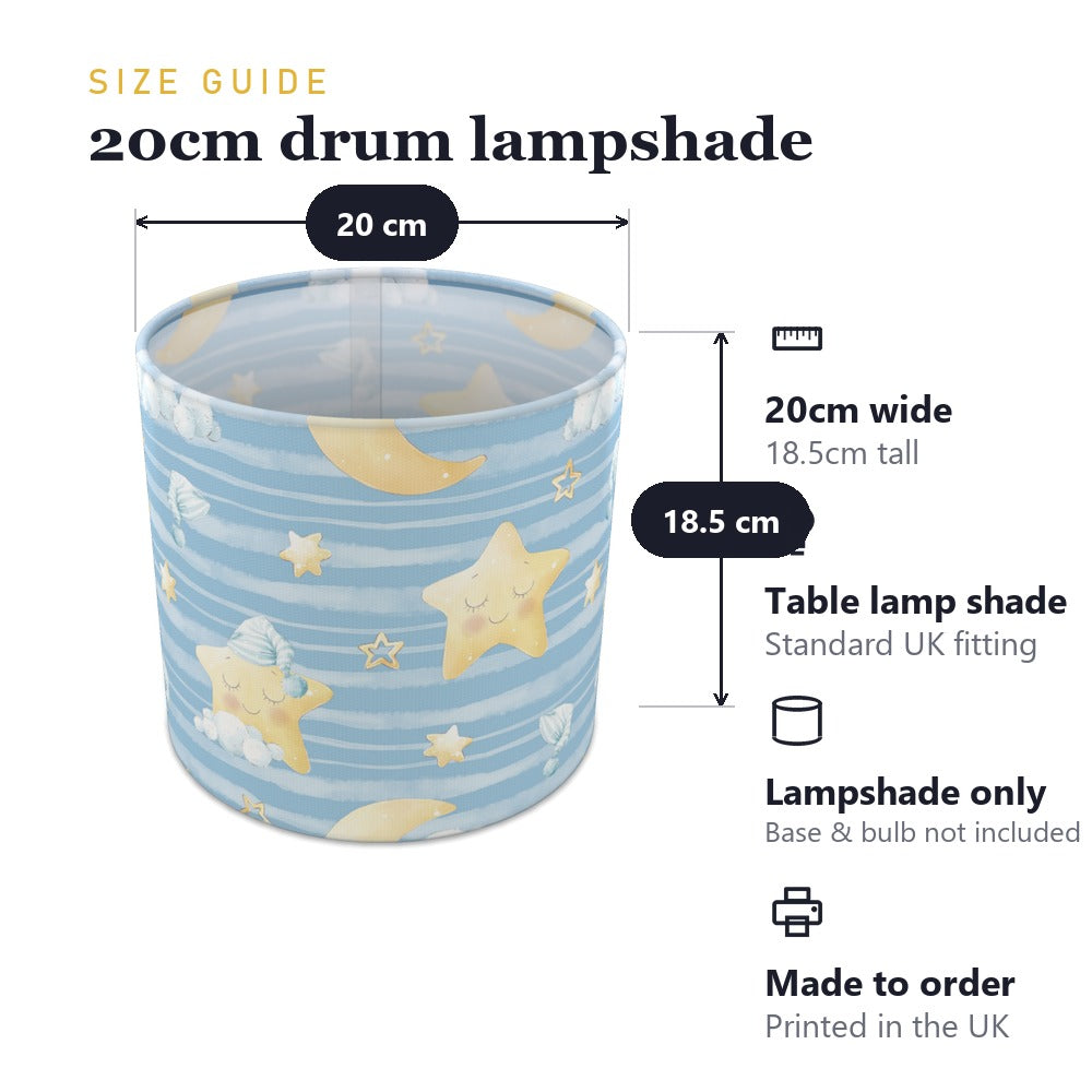 Blue Star and Moon Pattern lampshade