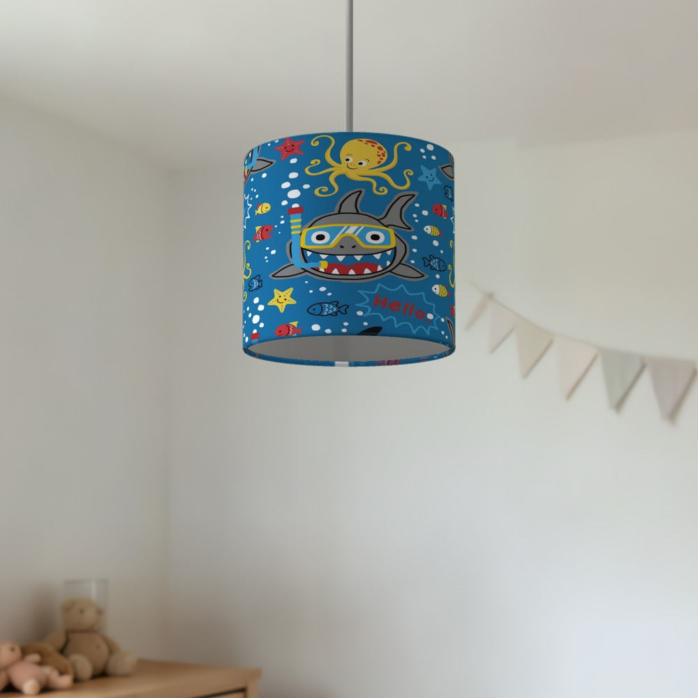Blue Ocean Adventure Shark lampshade