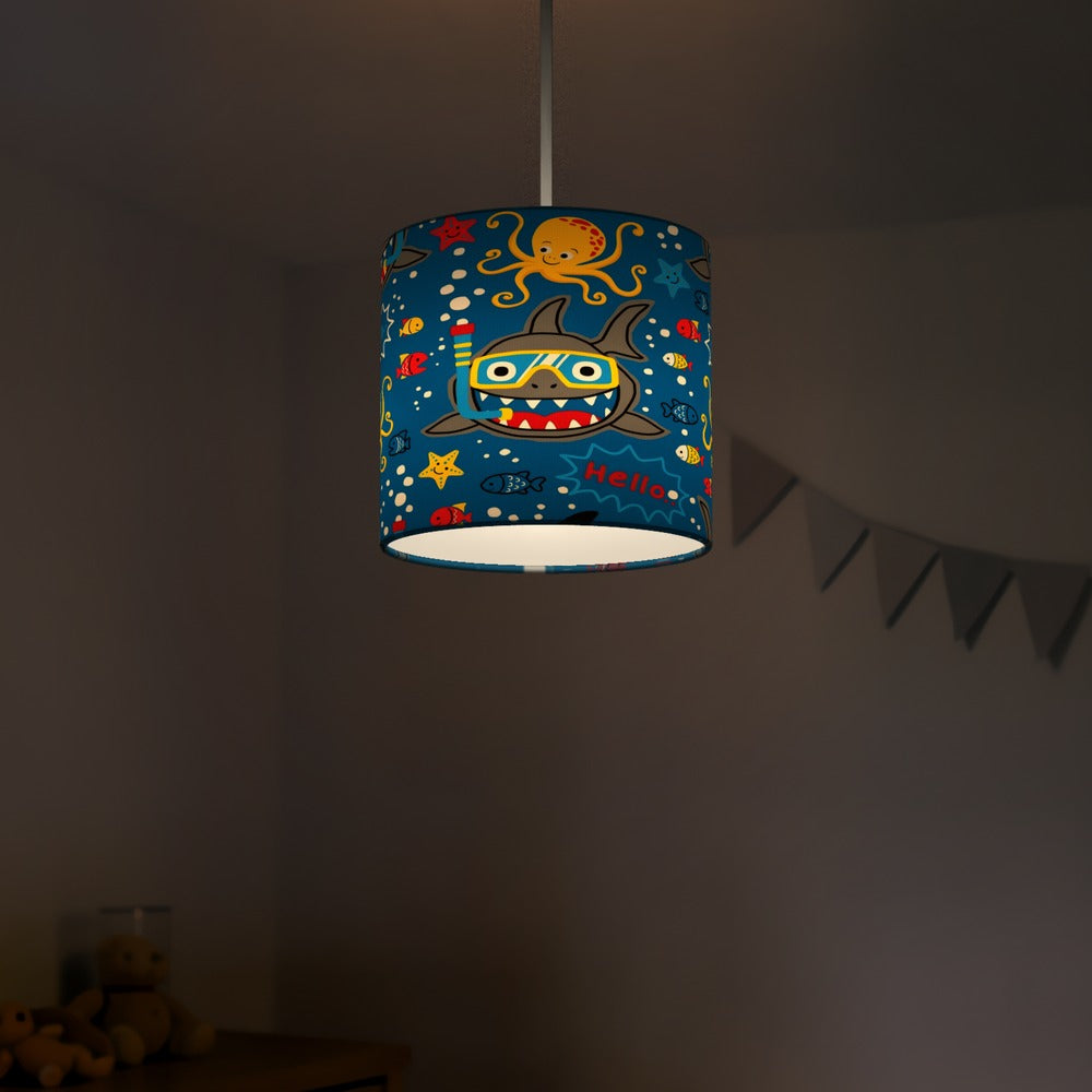 Blue Ocean Adventure Shark lampshade