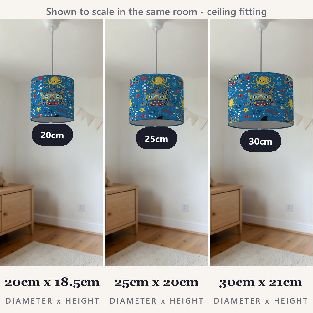 Blue Ocean Adventure Shark lampshade