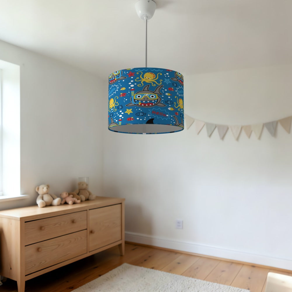 Blue Ocean Adventure Shark lampshade