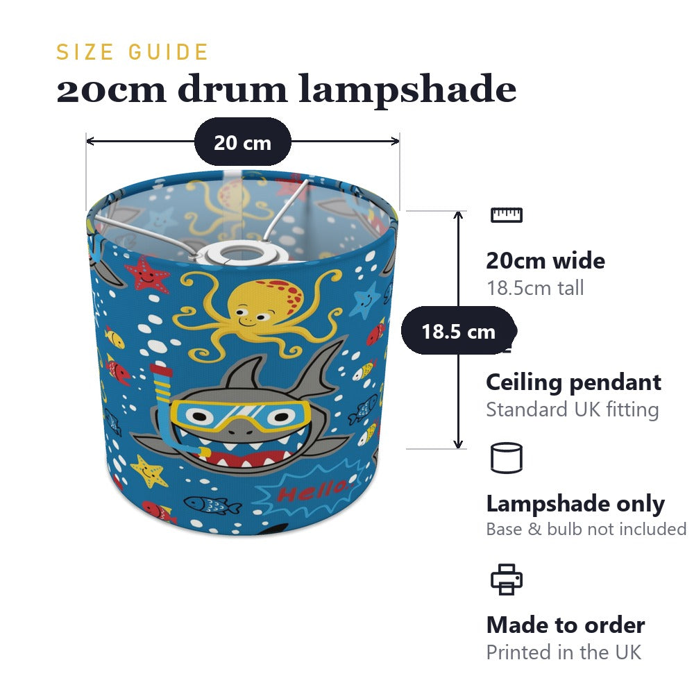Blue Ocean Adventure Shark lampshade