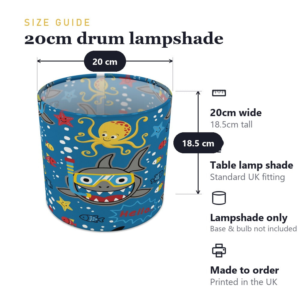 Blue Ocean Adventure Shark lampshade
