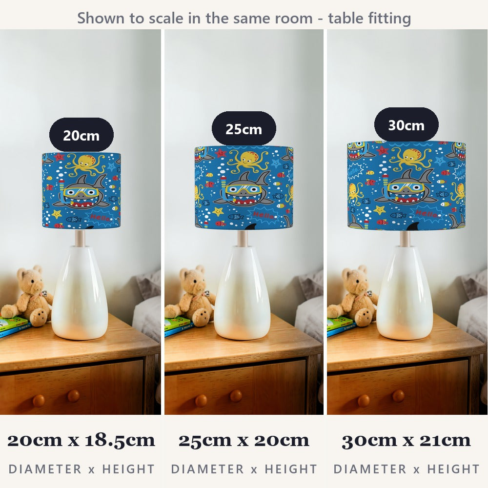 Blue Ocean Adventure Shark lampshade