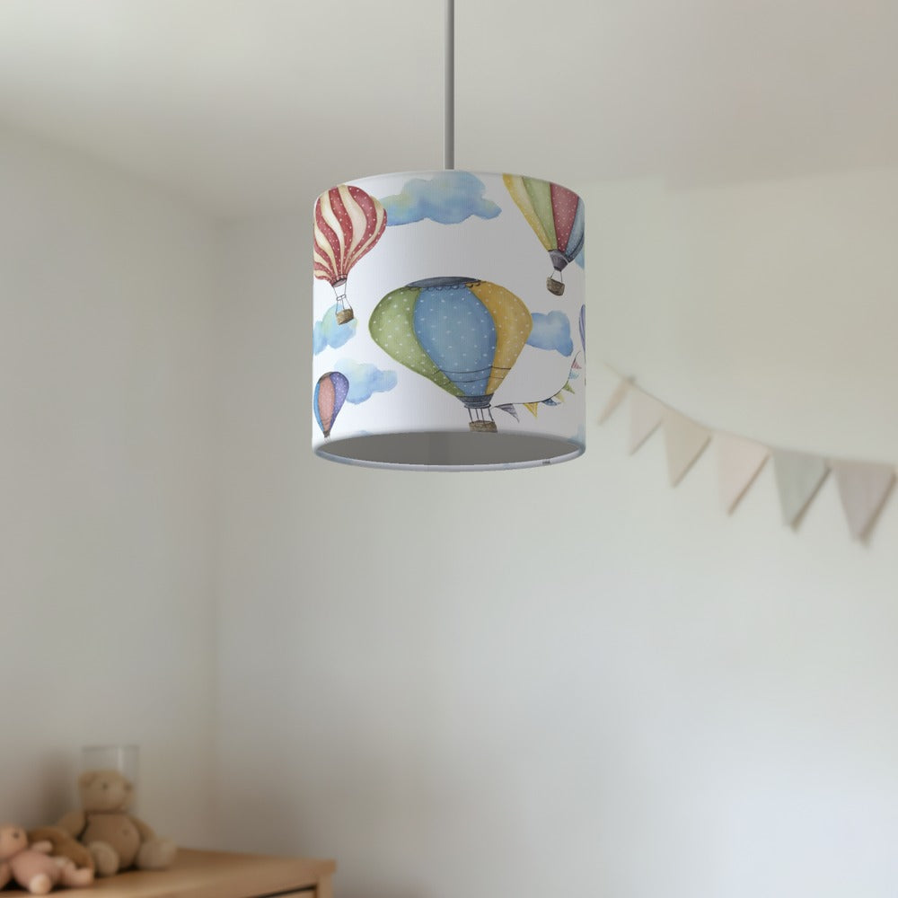 Colorful Hot Air Balloon and Clouds lampshade