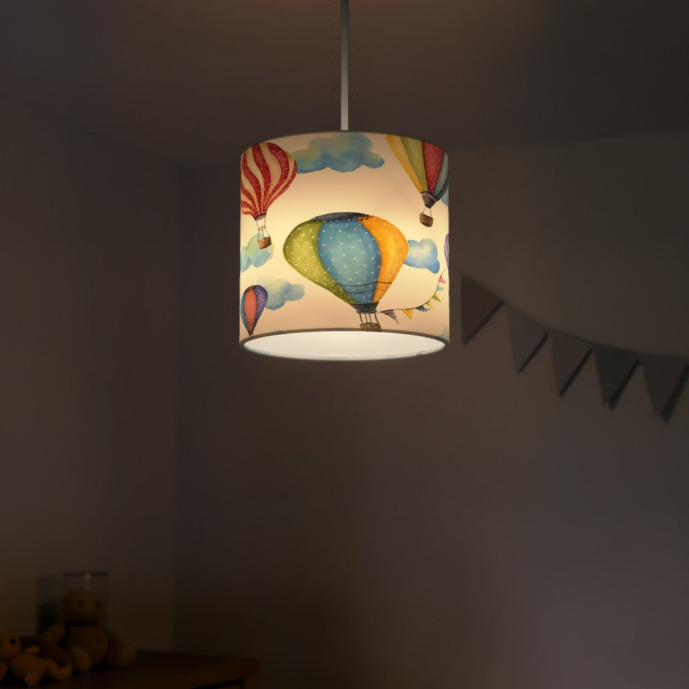 Colorful Hot Air Balloon and Clouds lampshade