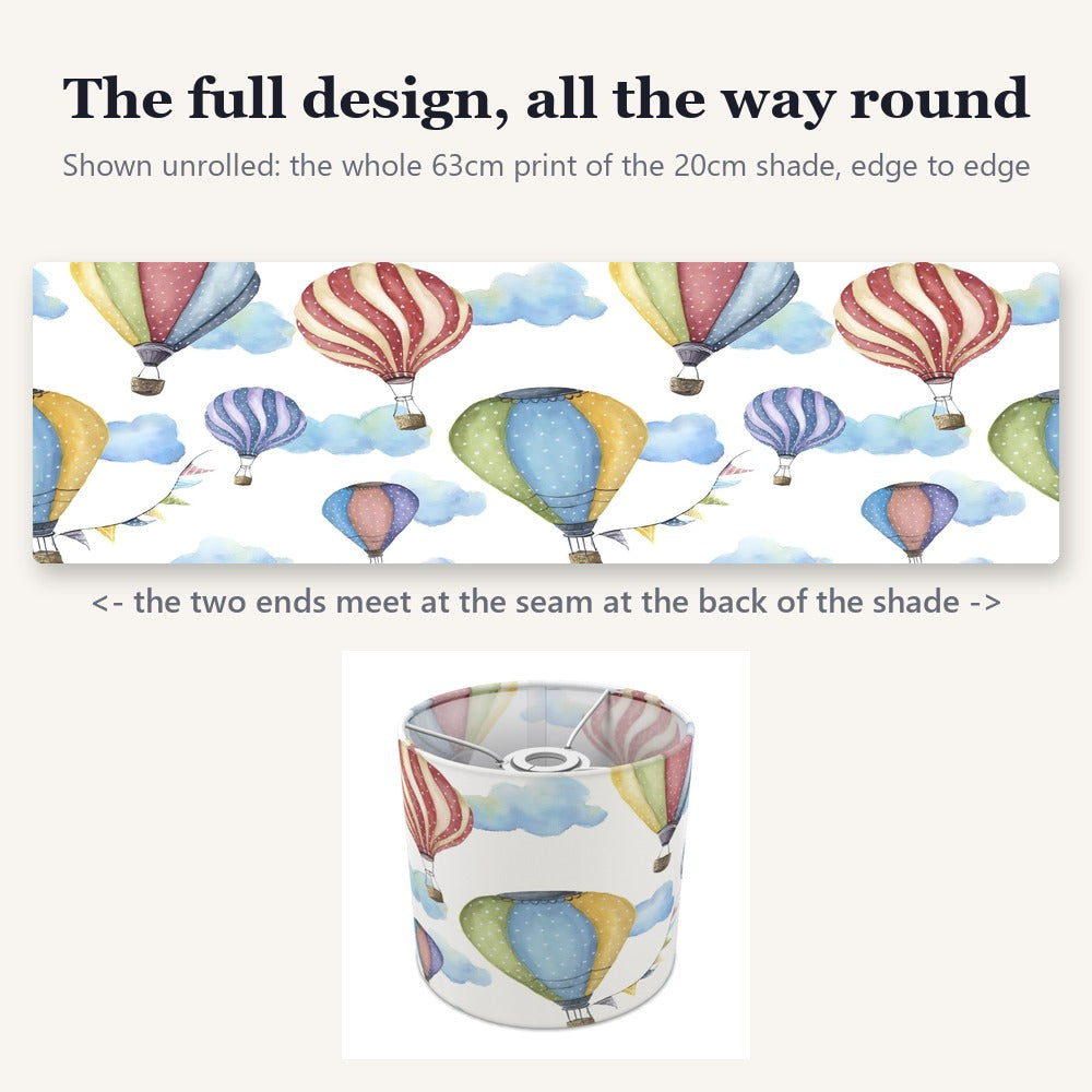Colorful Hot Air Balloon and Clouds lampshade