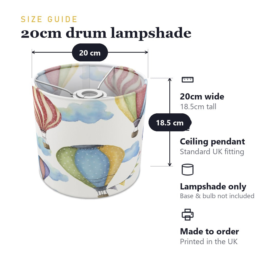 Colorful Hot Air Balloon and Clouds lampshade