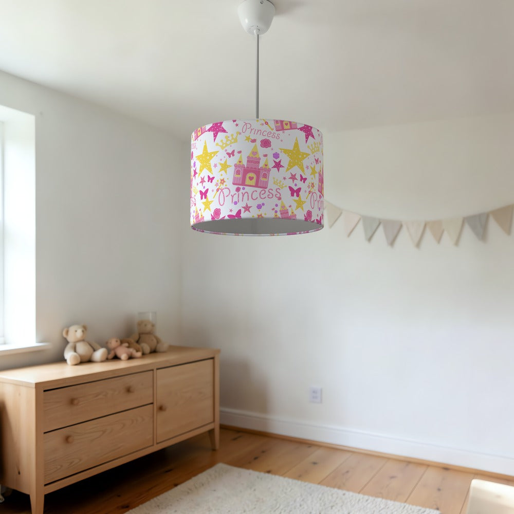 Pink Princess Castle lampshade