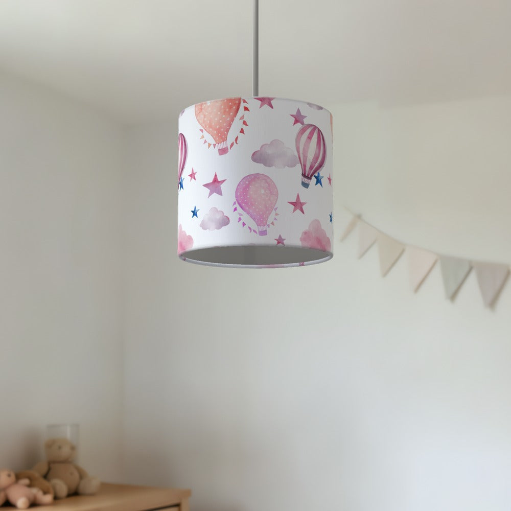 Pink Hot Air Balloon and Stars lampshade