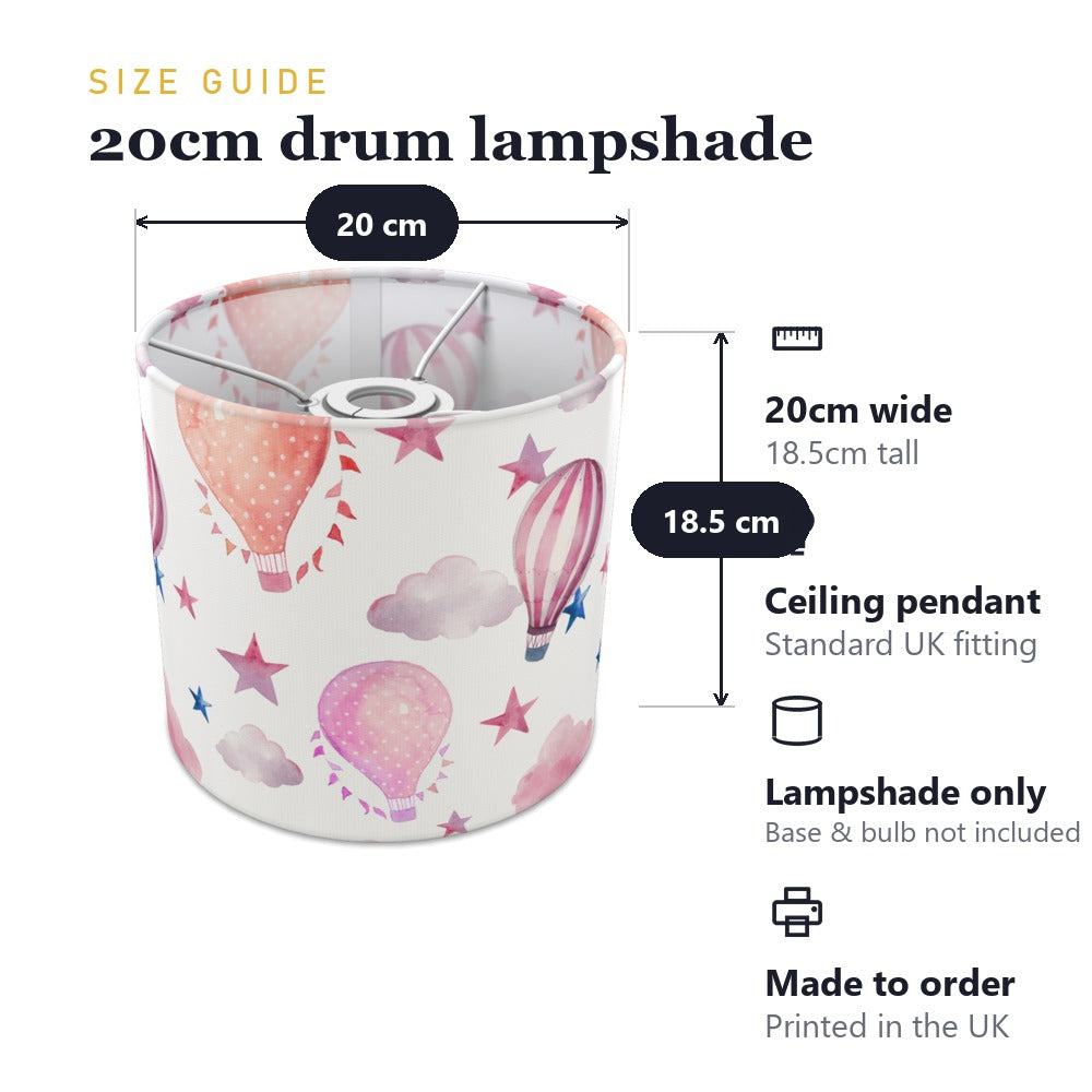 Pink Hot Air Balloon and Stars lampshade