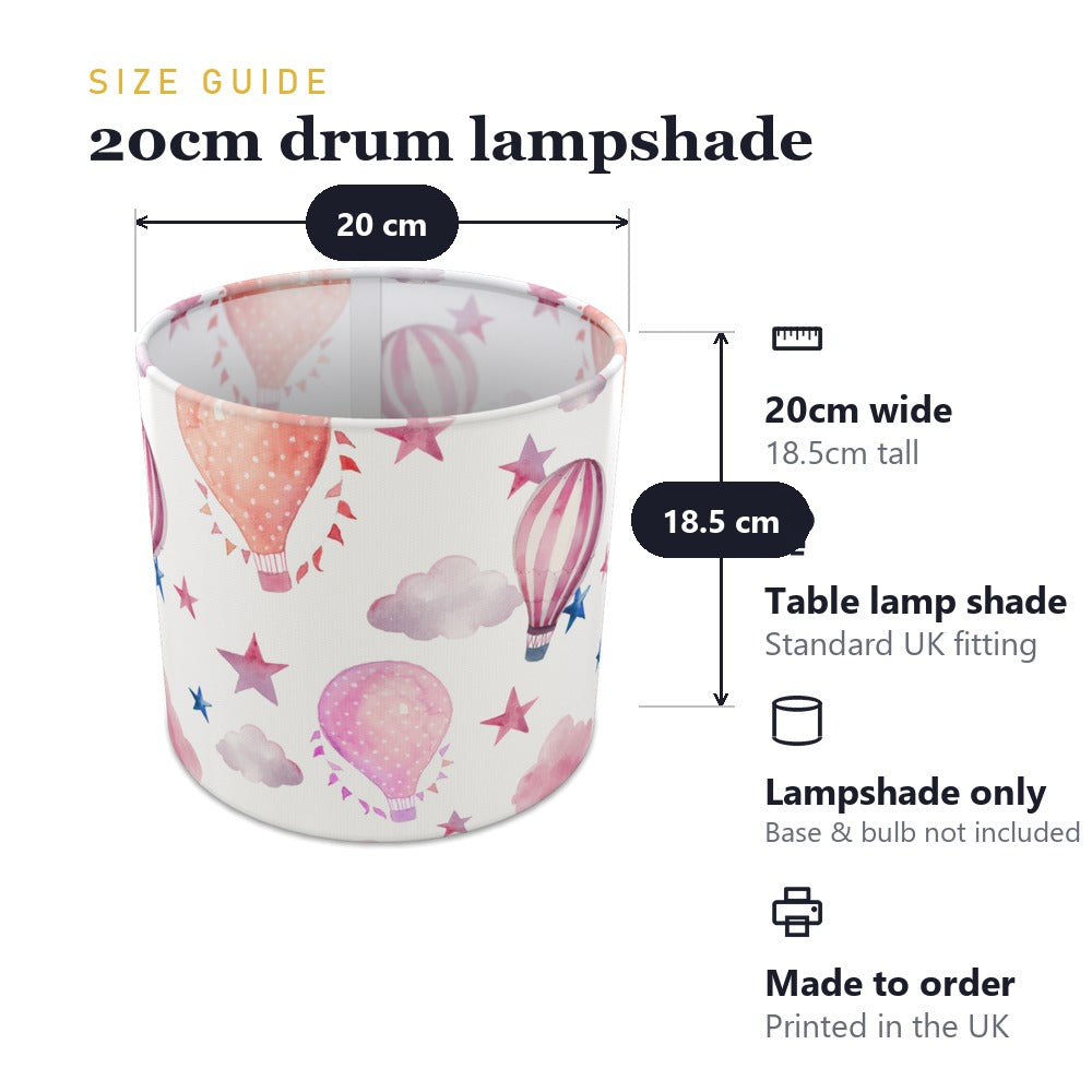 Pink Hot Air Balloon and Stars lampshade