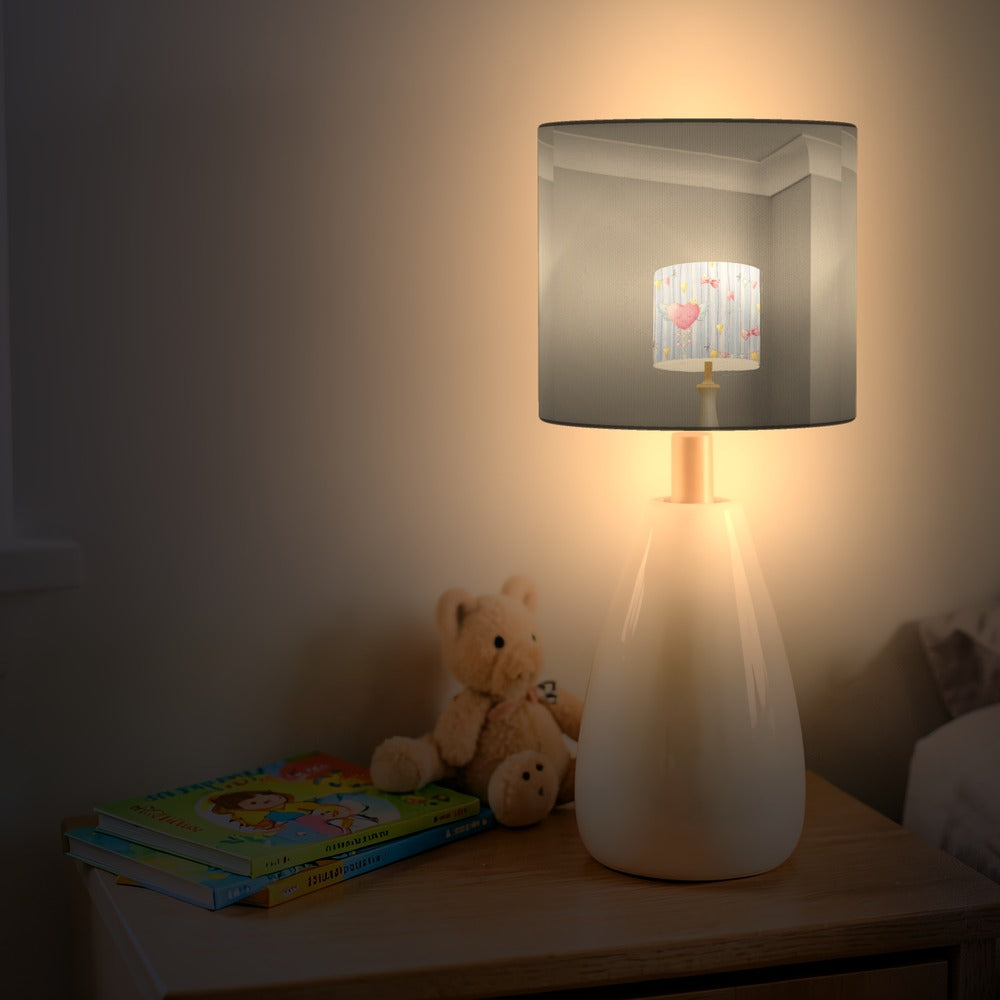 Pink Heart and Bunting lampshade