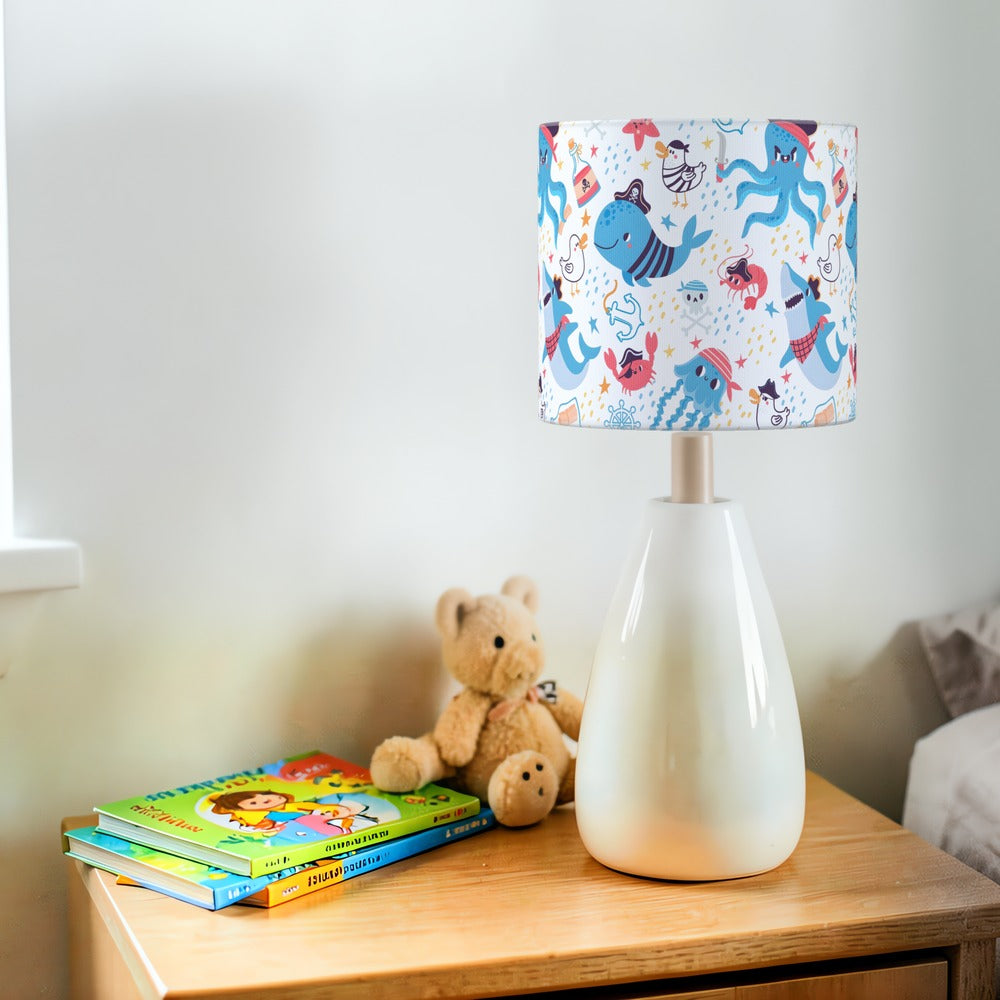 Pirate Shark and Sea Creatures lampshade