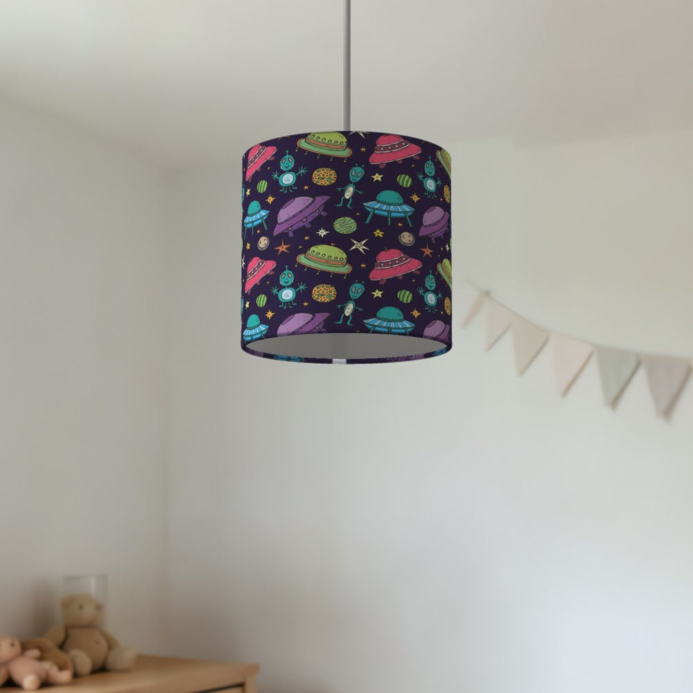 Colorful Space Alien Theme lampshade