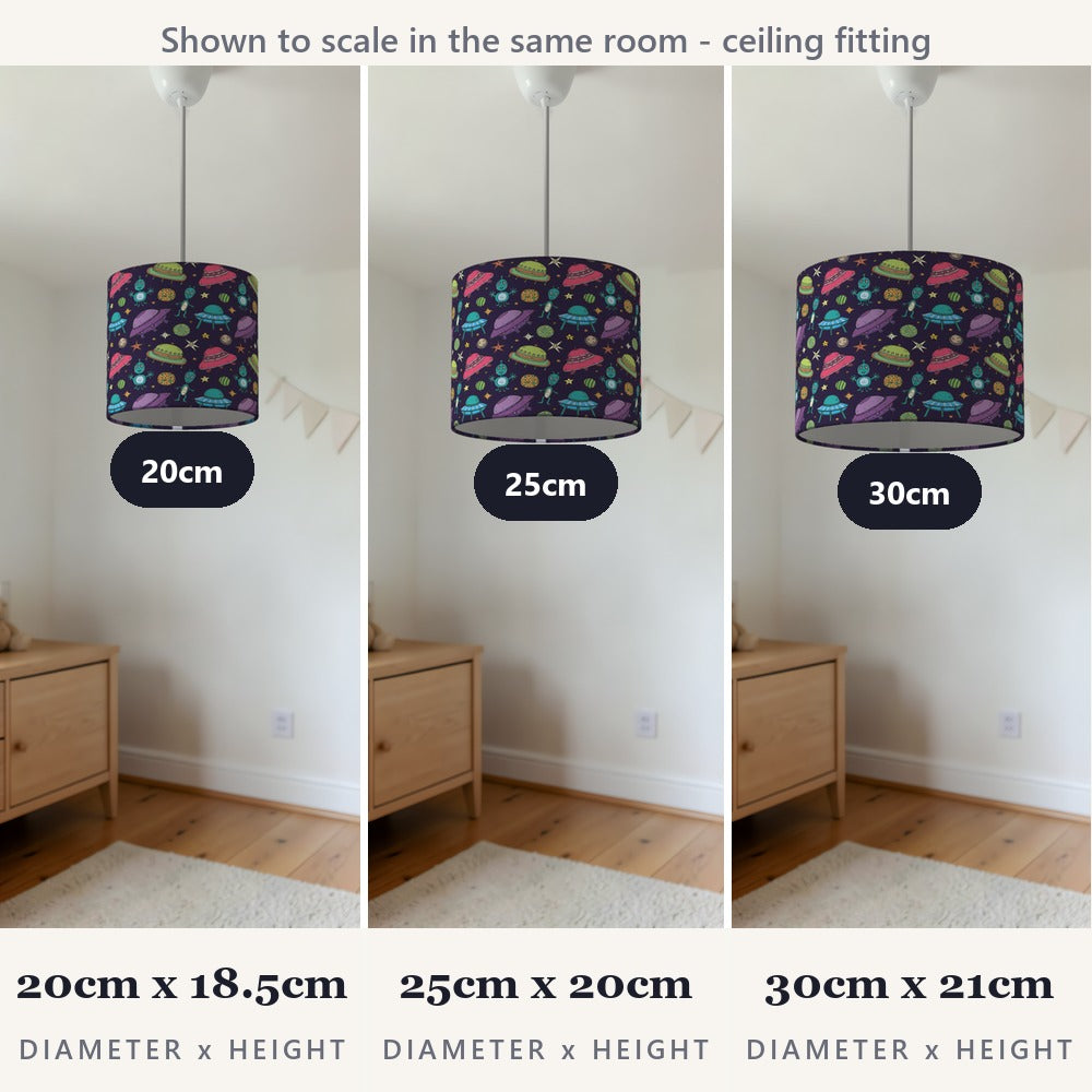 Colorful Space Alien Theme lampshade