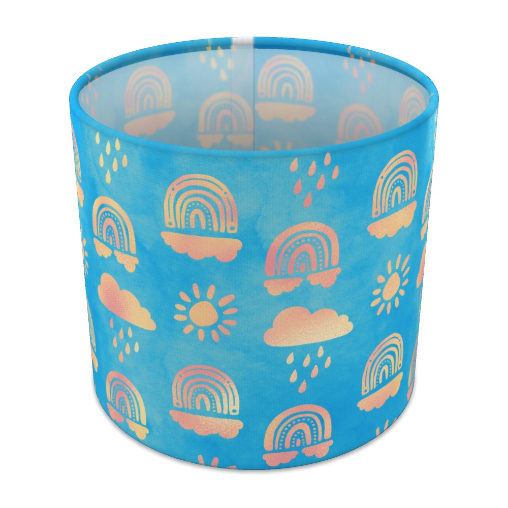 Gold Rainbow Blue Pattern lampshade - 20cm Table