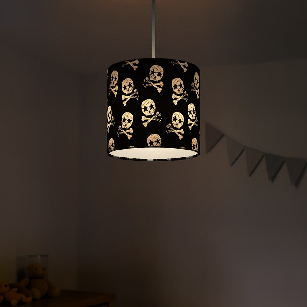 Black Pirate Skull and Crossbones lampshade