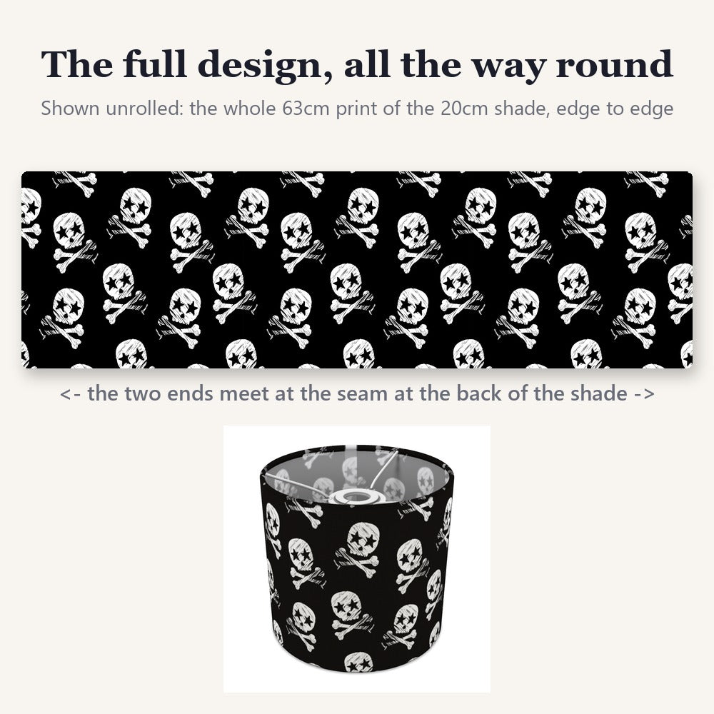 Black Pirate Skull and Crossbones lampshade