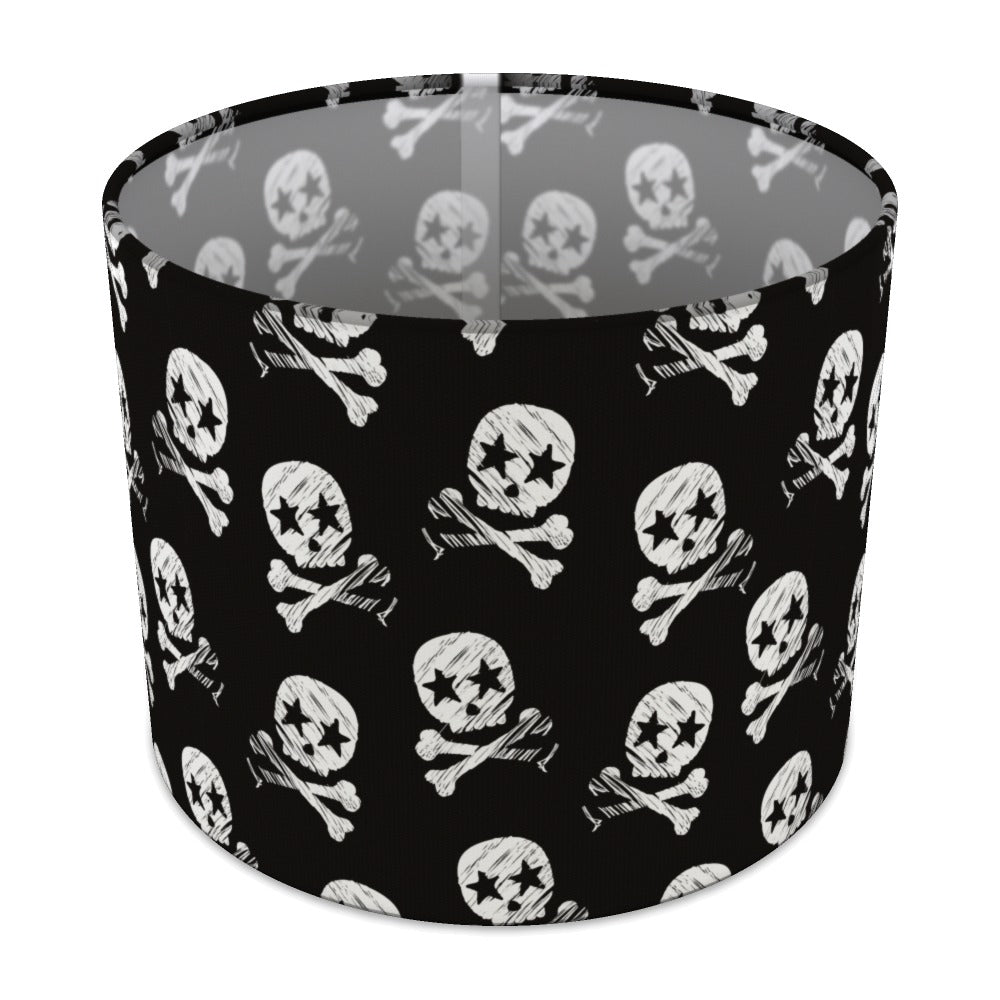 Black Pirate Skull and Crossbones lampshade - 25cm Table